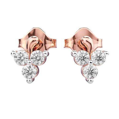 Ohrstecker „Soulful Spring“ aus 925er Sterlingsilber | Roségold-Beschichtung | Anzahl der Steine: 6 | Edelsteingröße: 0,01–0,07 mm | Gewicht: 0,12 Karat | Form: rund | 1,024 Gramm | LKE_R_00025 von LKBEADS