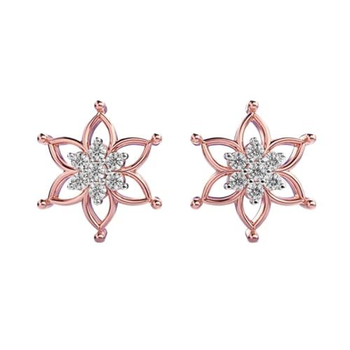 Ohrstecker „Summer Love“ aus 925er Sterlingsilber | Roségold-Beschichtung | Anzahl der Steine: 14 | Edelsteingröße: 0,01–0,07 mm | Gewicht: 0,63 Karat | Form: rund | 5,126 Gramm | LKE_R_00175 von LKBEADS