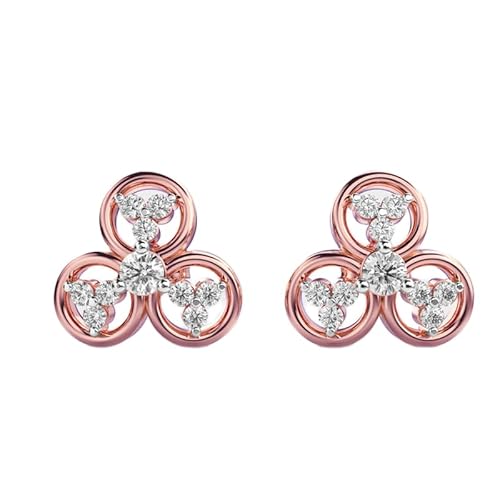 Ohrstecker „Viola“ aus 925er Sterlingsilber | Roségold-Beschichtung | Anzahl der Steine: 20 | Edelsteingröße: 0,01–0,17 mm | Gewicht: 0,82 Karat | Form: rund | 4,964 Gramm | LKE_R_00199 von LKBEADS