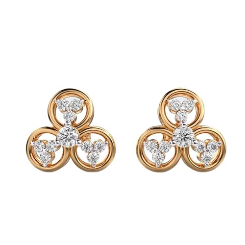 Ohrstecker „Viola“ aus 925er Sterlingsilber | Vergoldung | Anzahl der Steine: 20 | Edelsteingröße: 0,01–0,17 mm | Gewicht: 0,82 Karat | Form: rund | 4,964 Gramm | LKE_G_00199 von LKBEADS