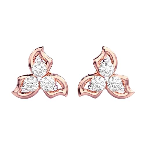 Ohrstecker „Wonder Leaves“ aus 925er Sterlingsilber | Roségold-Beschichtung | Anzahl der Steine: 6 | Edelsteingröße: 0,01–0,10 mm | Gewicht: 0,44 Karat | Form: rund | 1,768 Gramm | LKE_R_00045 von LKBEADS