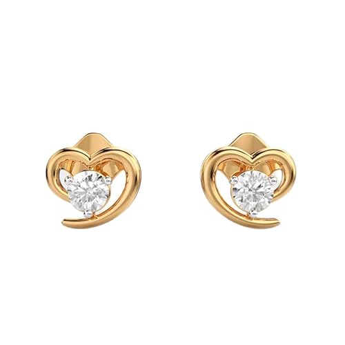 Ohrstecker „Wunschherz“ aus 925er Sterlingsilber | Vergoldung | Steinzahl 2 | Edelsteingröße 0,08–0,17 mm | Gewicht 0,2 Karat | Form rund | 1,54 Gramm | LKE_G_00063 von LKBEADS