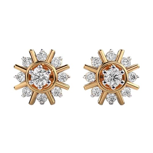 Ohrstecker Riesenrad aus 925er Sterlingsilber | Vergoldung | Anzahl der Steine: 18 | Edelsteingröße: 0,01–0,17 mm | Gewicht: 0,86 Karat | Form: rund | 4,472 Gramm | LKE_G_00076 von LKBEADS