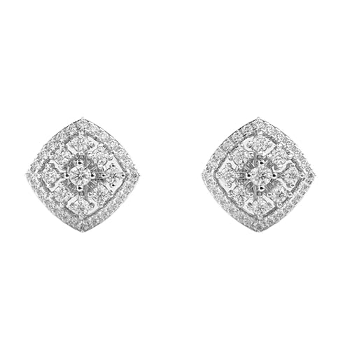 Ohrstecker aus 925er Sterlingsilber, traditioneller Glanz | Versilberung, Anzahl der Steine: 66, Edelsteingröße: 0,01–0,07 mm | Gewicht: 0,88 Karat, Form: rund | 3,376 Gramm | LKE_W_00247 von LKBEADS