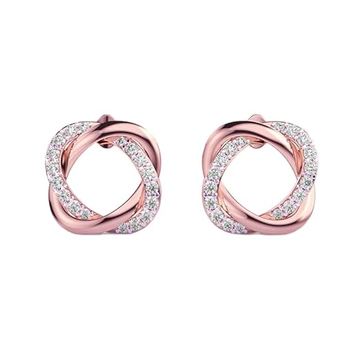 Ohrstecker aus 925er Sterlingsilber mit Öse | Roségoldbeschichtung | Anzahl der Steine: 36 | Edelsteingröße: 0,01–0,07 mm | Gewicht: 0,67 Karat | Form: rund | 5,474 Gramm | LKE_R_00069 von LKBEADS