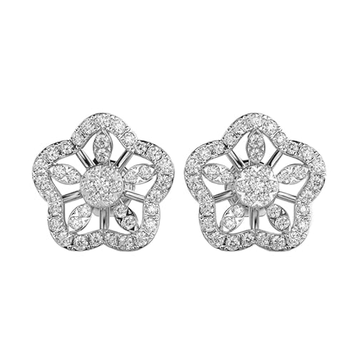 Ohrstecker aus 925er Sterlingsilber mit Roselight-Besatz | Versilberung, Nr. Stein: 84, Edelsteingröße: 0,1 mm | Gewicht: 0,74 Karat, Form: rund | 3,459 Gramm | LKE_W_00248 von LKBEADS