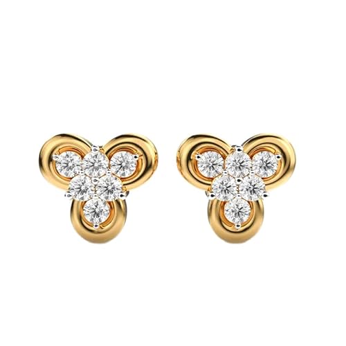 Ohrstecker aus 925er Sterlingsilber mit Stechpalmenmotiv | Vergoldung | Anzahl der Steine: 12 | Edelsteingröße: 0,01–0,07 mm | Gewicht: 0,54 Karat | Form: rund | 3,708 Gramm | LKE_G_00156 von LKBEADS