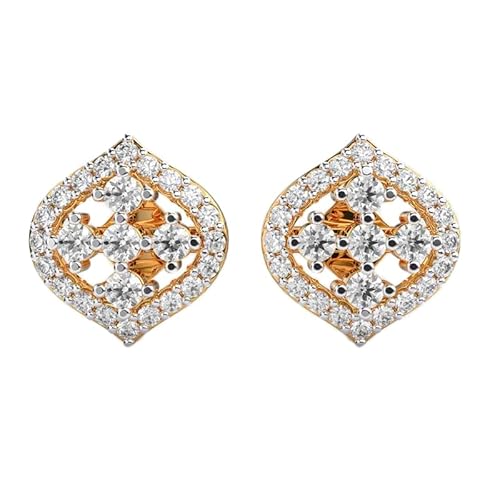 Ohrstecker aus 925er Sterlingsilber mit leuchtenden Blütenblättern | Vergoldung | Anzahl der Steine: 50 | Edelsteingröße: 0,01–0,10 mm | Gewicht: 0,42 Karat | Form: rund | 3,234 Gramm || G_00151 von LKBEADS