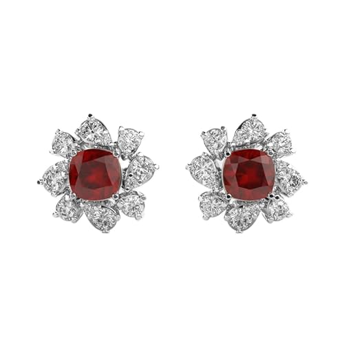 Ohrstecker mit Blütenknospen aus 925er Sterlingsilber | Versilberung, Nr. Stein: 26, Edelsteingröße: 0,01–0,10 mm | Gewicht: 1,988 Karat, Form: rund und kissenförmig | 6,698 Gramm | • Luxus • W_00128 von LKBEADS