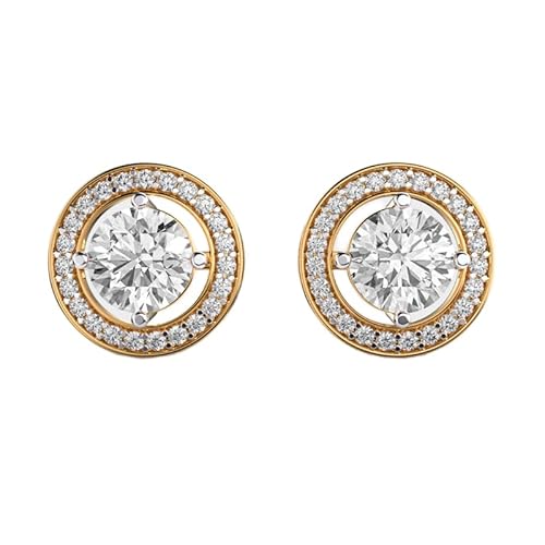 Ohrstecker mit Sonne und Heiligenschein aus 925er Sterlingsilber | Vergoldung | Anzahl der Steine: 48 | Edelsteingröße: 0,10–1,49 mm | Gewicht: 2,36 Karat | Form: rund | 5,472 Gramm | LKE_G_00168 von LKBEADS