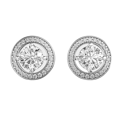 Ohrstecker mit Sonne und Heiligenschein aus 925er Sterlingsilber | Versilberung, Nr. Stein: 48, Edelsteingröße: 0,10–1,49 mm | Gewicht: 2,36 Karat, Form: rund | 5,472 Gramm | LKE_W_00168 von LKBEADS