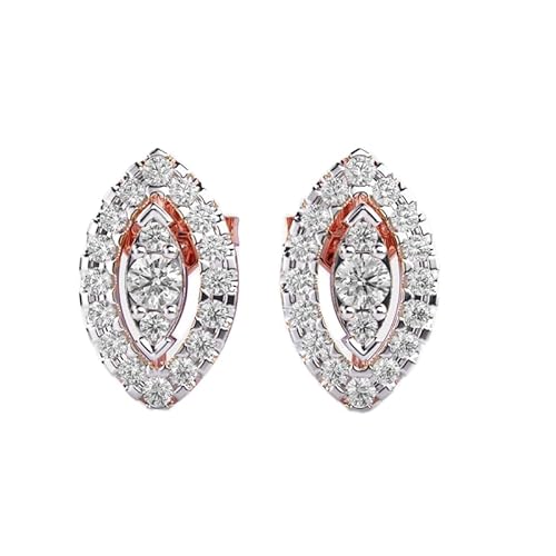 Ohrstecker mit Sternenaugen aus 925er Sterlingsilber | Roségoldbeschichtung | Anzahl der Steine: 40 | Edelsteingröße: 0,01–0,10 mm | Gewicht: 0,334 Karat | Form: rund | 3,667 Gramm | LKE_R_00155 von LKBEADS