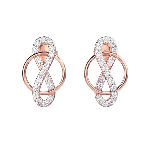 Ohrstecker mit Unendlichkeitsschleife aus 925er Sterlingsilber | Roségoldbeschichtung | Anzahl der Steine: 36 | Edelsteingröße: 0,1 mm | Gewicht: 0,29 Karat | Form: rund | 3,516 Gramm | LKE_R_00094 von LKBEADS