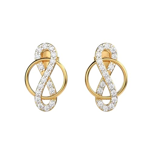 Ohrstecker mit Unendlichkeitsschleife aus 925er Sterlingsilber | Vergoldung | Anzahl der Steine: 36 | Edelsteingröße: 0,1 mm | Gewicht: 0,29 Karat | Form: rund | 3,516 Gramm | LKE_G_00094 von LKBEADS