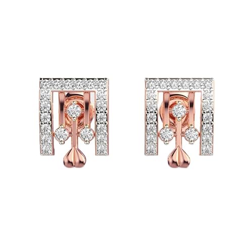 Ohrstecker mit kryptischer Botschaft aus 925er Sterlingsilber | Roségoldbeschichtung | Steinzahl 42 | Edelsteingröße 0,1 mm | Gewicht 0,4 Karat | Form rund | 1,96 Gramm | LKE_R_00122 von LKBEADS