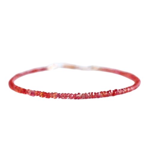 Padparadscha-Saphir, 2 mm, runde Form, facettierte Perlen, 17,8 cm, versilberter Verschluss, Armband für Männer und Frauen | LK_STACK_05242 Padparadscha-Saphir, 2 mm, runde Form, facettierte Perlen, 17,8 cm, versilberter Verschluss, Armband für Männer und Frauen | LK_STACK_05242 von LKBEADS