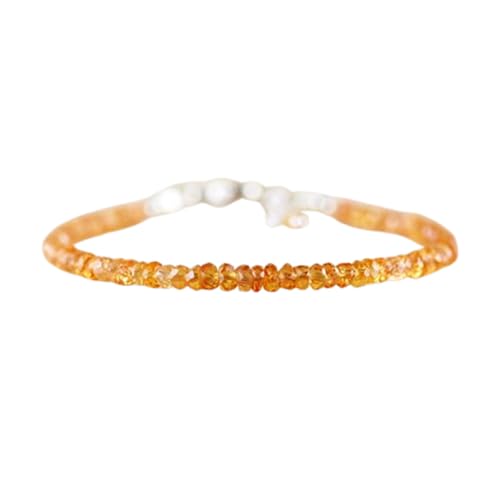 Padparadscha-Saphir, 3 mm, Rondellform, facettierte Perlen, 17,8 cm, verstellbarer versilberter Verschluss, Armband für Männer und Frauen | LK_STACK_05240 von LKBEADS