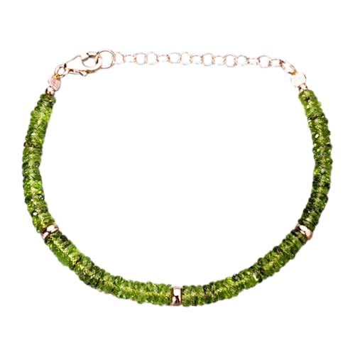 Peridot, 3 mm, Rondellform, facettierte Perlen, 17,8 cm, verstellbarer vergoldeter Verschluss, Armband für Männer und Frauen | LK_STACK_05318 Peridot, 3 mm, Rondellform, facettierte Perlen, 17,8 cm, verstellbarer vergoldeter Verschluss, Armband für Männer und Frauen | LK_STACK_05318 von LKBEADS