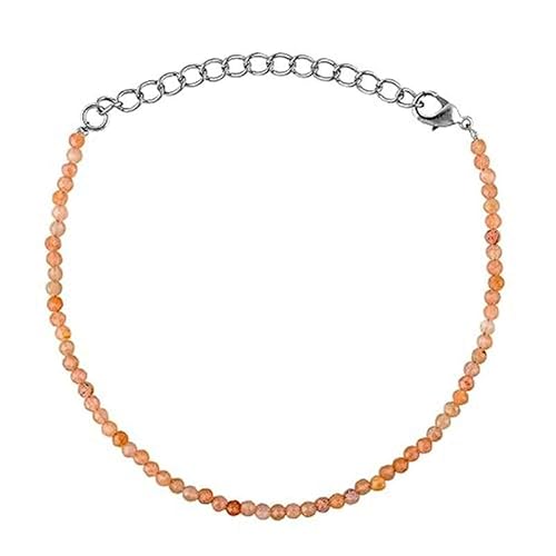 Pfirsichfarbener Mondstein, 2 mm, runde Form, facettierte Perlen, 17,8 cm, verstellbarer versilberter Verschluss, Armband für Männer und Frauen | LK_STACK_05258 Pfirsichfarbener Mondstein, 2 mm, runde Form, facettierte Perlen, 17,8 cm, verstellbarer versilberter Verschluss, Armband für Männer und Frauen | LK_STACK_05258 von LKBEADS