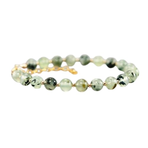 Prehnit-Perlen, rund, 8 mm, glatt geschliffen, 17,8 cm, verstellbarer vergoldeter Verschluss, Armband für Männer und Frauen | LK_STACK_05587 Prehnit-Perlen, rund, 8 mm, glatt geschliffen, 17,8 cm, verstellbarer vergoldeter Verschluss, Armband für Männer und Frauen | LK_STACK_05587 von LKBEADS