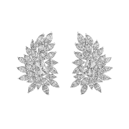 Regal Princess Ohrringe aus 925er Sterlingsilber | Versilberung, Anzahl der Steine: 50, Edelsteingröße: 0,01–0,69 mm | Gewicht: 3,54 Karat, Form: Marquise & Radiant | 7,938 Gramm | W_00100 von LKBEADS