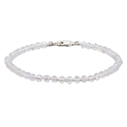 Regenbogen-Mondstein, 3 mm, Rondellform, facettierte Perlen, 17,8 cm, versilberter Verschluss, Armband für Männer und Frauen | LK_STACK_05693 Regenbogen-Mondstein, 3 mm, Rondellform, facettierte Perlen, 17,8 cm, versilberter Verschluss, Armband für Männer und Frauen | LK_STACK_05693 von LKBEADS