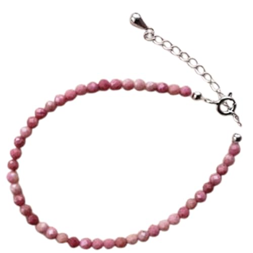 Rhodonit, 3 mm, runde Form, facettierte Schliffperlen, 17,8 cm, verstellbarer versilberter Verschluss, Armband für Männer und Frauen | LK_STACK_05831 Rhodonit, 3 mm, runde Form, facettierte Schliffperlen, 17,8 cm, verstellbarer versilberter Verschluss, Armband für Männer und Frauen | LK_STACK_05831 von LKBEADS
