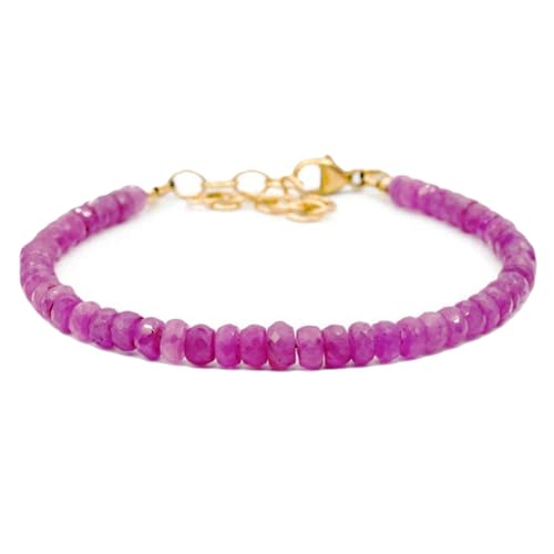 Rosa Saphir, 3–3,5 mm, Rondellform, facettierte Perlen, 17,8 cm, verstellbarer vergoldeter Verschluss, Armband für Männer und Frauen | LK_STACK_05492 Rosa Saphir, 3–3,5 mm, Rondellform, facettierte Perlen, 17,8 cm, verstellbarer vergoldeter Verschluss, Armband für Männer und Frauen | LK_STACK_05492 von LKBEADS