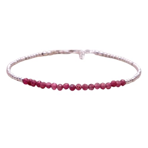 Rosa Turmalin, 2–2,5 mm, runde Form, facettierte Perlen, 17,8 cm, versilberter Verschluss, Armband für Männer und Frauen | LK_STACK_05534 Rosa Turmalin, 2–2,5 mm, runde Form, facettierte Perlen, 17,8 cm, versilberter Verschluss, Armband für Männer und Frauen | LK_STACK_05534 von LKBEADS