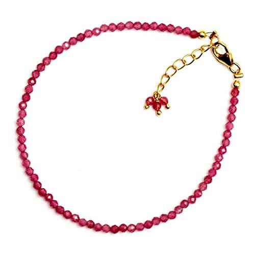 Rosa Turmalin, 2–2,5 mm, runde Form, facettierte Perlen, 17,8 cm, verstellbarer vergoldeter Verschluss, Armband für Männer und Frauen | LK_STACK_05544 Rosa Turmalin, 2–2,5 mm, runde Form, facettierte Perlen, 17,8 cm, verstellbarer vergoldeter Verschluss, Armband für Männer und Frauen | LK_STACK_05544 von LKBEADS
