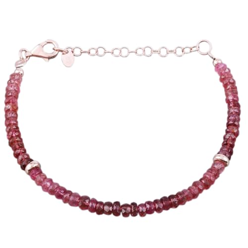 Rosa Turmalin, 3–3,5 mm, Rondellform, facettierte Perlen, 17,8 cm, verstellbarer versilberter Verschluss, Armband für Männer und Frauen | LK_STACK_05523 Rosa Turmalin, 3–3,5 mm, Rondellform, facettierte Perlen, 17,8 cm, verstellbarer versilberter Verschluss, Armband für Männer und Frauen | LK_STACK_05523 von LKBEADS