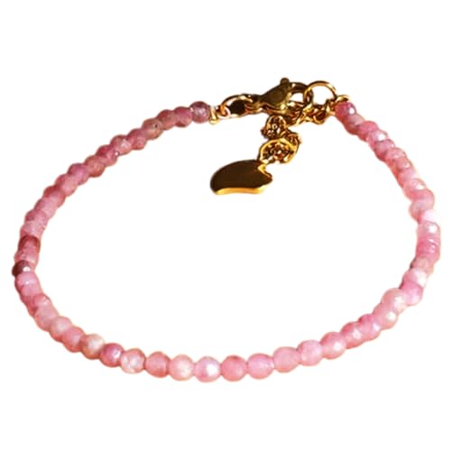 Rosa Turmalin, 3 mm, runde Form, facettierte Perlen, 17,8 cm, verstellbarer vergoldeter Verschluss, Armband für Männer und Frauen | LK_STACK_05558 Rosa Turmalin, 3 mm, runde Form, facettierte Perlen, 17,8 cm, verstellbarer vergoldeter Verschluss, Armband für Männer und Frauen | LK_STACK_05558 von LKBEADS