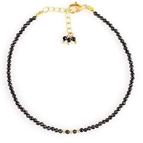 Schwarzer Turmalin, 2–2,5 mm, runde Form, facettierte Perlen, 17,8 cm, verstellbarer vergoldeter Verschluss, Armband für Männer und Frauen | LK_STACK_01311 Schwarzer Turmalin, 2–2,5 mm, runde Form, facettierte Perlen, 17,8 cm, verstellbarer vergoldeter Verschluss, Armband für Männer und Frauen | LK_STACK_01311 von LKBEADS