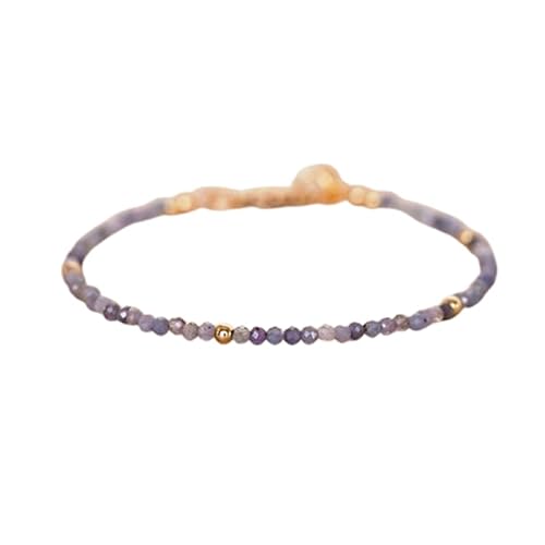 Tansanit, 2 mm, runde Form, facettierte Perlen, 17,8 cm, verstellbarer vergoldeter Verschluss, Armband für Männer und Frauen | LK_STACK_06369 Tansanit, 2 mm, runde Form, facettierte Perlen, 17,8 cm, verstellbarer vergoldeter Verschluss, Armband für Männer und Frauen | LK_STACK_06369 von LKBEADS
