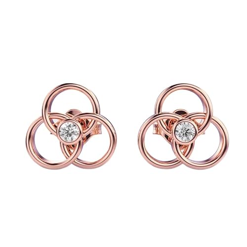 Venn-Ohrstecker aus 925er Sterlingsilber | Roségoldbeschichtung, Nr. Stein: 2, Edelsteingröße: 0,01–0,07 mm, Gewicht: 0,07 Karat, Form: rund, 1,514 Gramm, LKE_R_00046 von LKBEADS