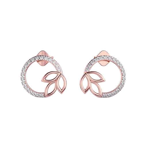 Verführerische Herbst-Ohrstecker aus 925er Sterlingsilber | Roségold-Beschichtung | Anzahl der Steine: 38 | Edelsteingröße: 0,1 mm | Gewicht: 0,22 Karat | Form: rund | 3,844 Gramm | LKE_R_00215 von LKBEADS