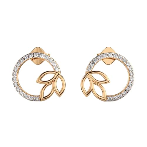 Verführerische Herbst-Ohrstecker aus 925er Sterlingsilber | Vergoldung | Anzahl der Steine: 38 | Edelsteingröße: 0,1 mm | Gewicht: 0,22 Karat | Form: rund | 3,844 Gramm | LKE_G_00215 von LKBEADS