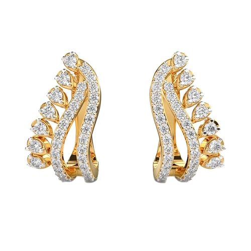 Verführerische Wappenohrringe aus 925er Sterlingsilber | Vergoldung | Anzahl der Steine: 64 | Edelsteingröße: 0,01–0,07 mm | Gewicht: 0,985 Karat | Form: rund | 7,007 Gramm | LKE_G_00186 von LKBEADS