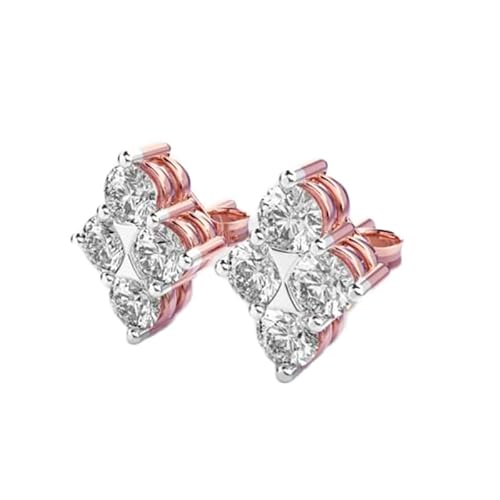 Zierliche Ohrstecker aus 925er Sterlingsilber | Roségoldbeschichtung | Steinzahl 8 | Edelsteingröße 0,08–0,17 mm | Gewicht 0,72 Karat | Form rund | 3,144 Gramm | LKE_R_00152 von LKBEADS