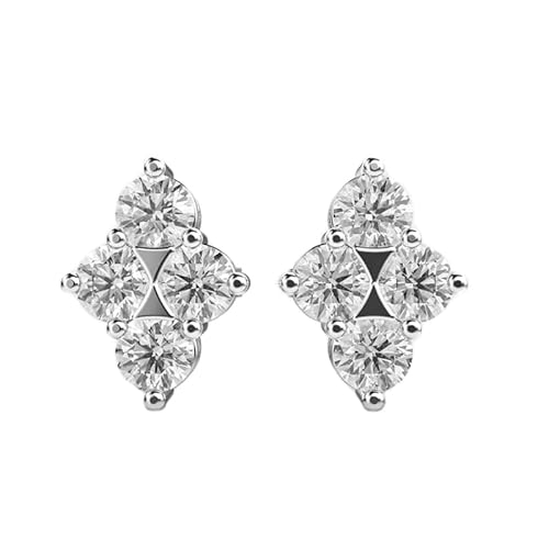 Zierliche Ohrstecker aus 925er Sterlingsilber | Versilberung, Nr. Stein: 8, Edelsteingröße: 0,08–0,17 mm | Gewicht: 0,72 Karat, Form: rund | 3,144 Gramm | LKE_W_00152 von LKBEADS