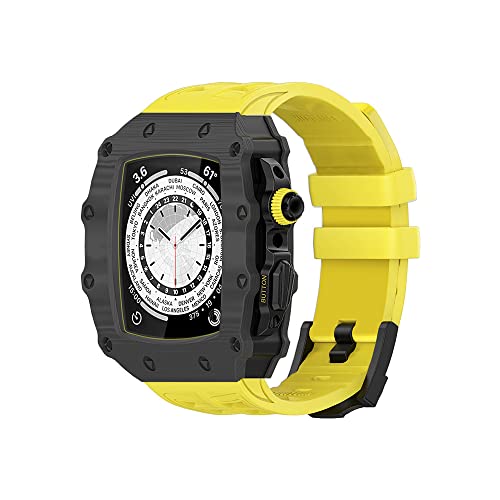 LKDJNC Kohlefaser-Modifikationsset, Armband für Apple Watch, 45 mm, 44 mm, Gummi-Armband für iWatch 8, 7, SE, 6, 5, Mod Kit Gürtel, 45 mm, Achat von LKDJNC