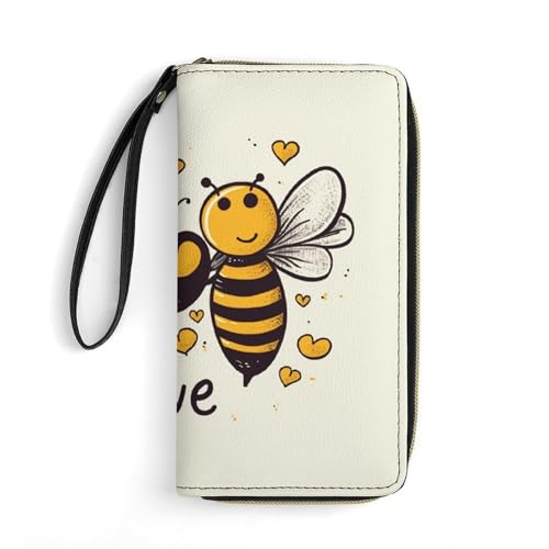 LKDTDCSVB Bee Love Honeys Geldbörse aus Leder, glatt, mit Reißverschluss, Clutch, Handgelenk, lange weiche Geldbörse für Damen LKDTDCSVB Bee Love Honeys Geldbörse aus Leder, glatt, mit Reißverschluss, Clutch, Handgelenk, lange weiche Geldbörse für Damen von LKDTDCSVB