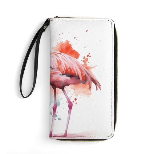 LKDTDCSVB Geldbörse aus Leder mit Flamingo-Motiv, glatt, mit Reißverschluss, Clutch, lang, weich, für Damen LKDTDCSVB Geldbörse aus Leder mit Flamingo-Motiv, glatt, mit Reißverschluss, Clutch, lang, weich, für Damen von LKDTDCSVB