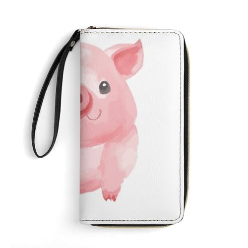 LKDTDCSVB Lovely Pink Pig Leder Geldbörse Glatt Reißverschluss Rund Clutch Wristlet Reise Lange Weiche Geldbörse für Damen LKDTDCSVB Lovely Pink Pig Leder Geldbörse Glatt Reißverschluss Rund Clutch Wristlet Reise Lange Weiche Geldbörse für Damen von LKDTDCSVB