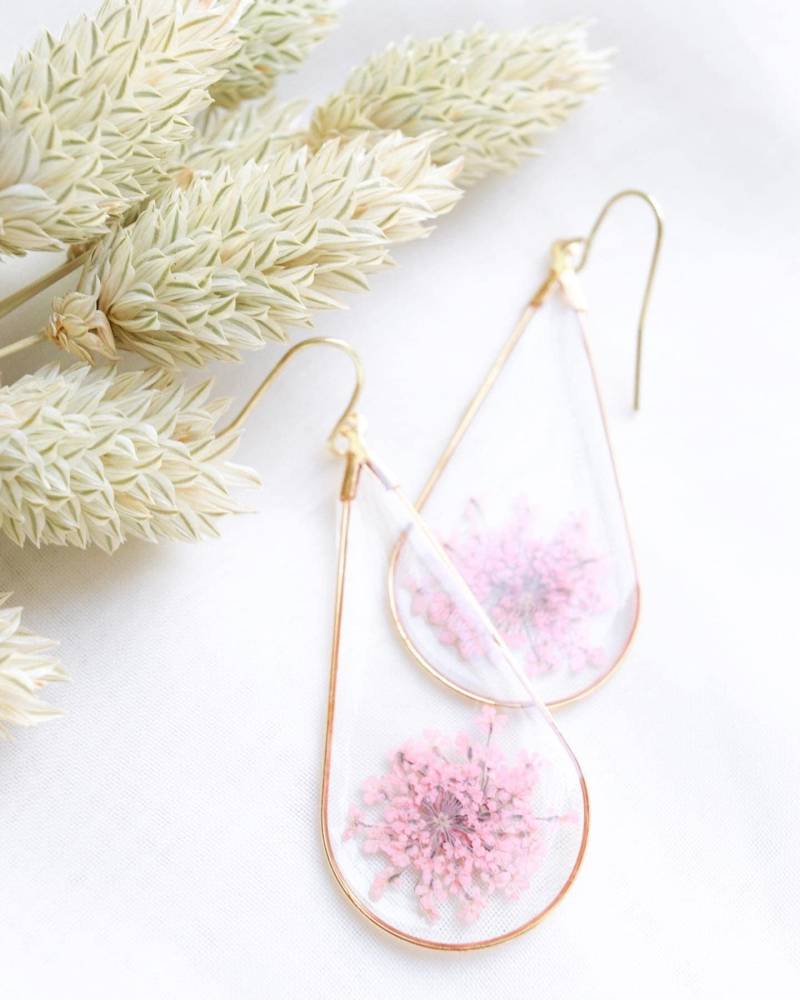 Gold Teardrop Ohrringe Echter Rosa Schmuck Von Queen Anne's Lace Gold Teardrop Ohrringe Echter Rosa Schmuck Von Queen Anne's Lace von LKEleganceShop