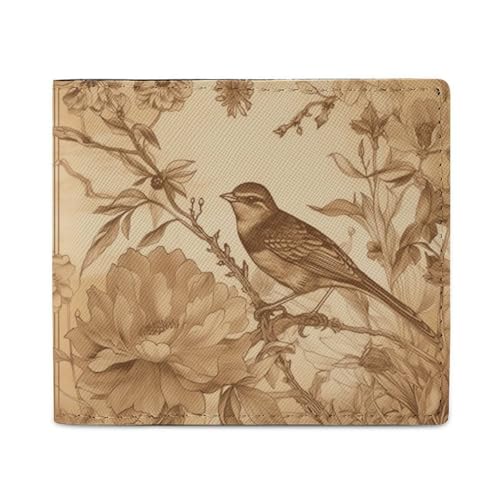 A Bird in The Field Bifold Wallet with ID Window, Leather Slim Wallet Easy Access Compact Purse for Men Women A Bird in The Field Bifold Wallet with ID Window, Leather Slim Wallet Easy Access Compact Purse for Men Women von LKHDS