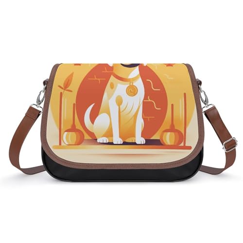 A Dog Sitting Shoulder Bag for Women, Leather Crossbody Bag Adjustable Removable Shoulder Strap, Hands-Free Bags A Dog Sitting Shoulder Bag for Women, Leather Crossbody Bag Adjustable Removable Shoulder Strap, Hands-Free Bags von LKHDS