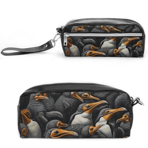 A Group of Penguins Pencil Case Large Capacity Leather Pencil Pouch with Zipper, Portable Small Makeup Bag, Office Supplies Organizer for Women Men A Group of Penguins Pencil Case Large Capacity Leather Pencil Pouch with Zipper, Portable Small Makeup Bag, Office Supplies Organizer for Women Men von LKHDS