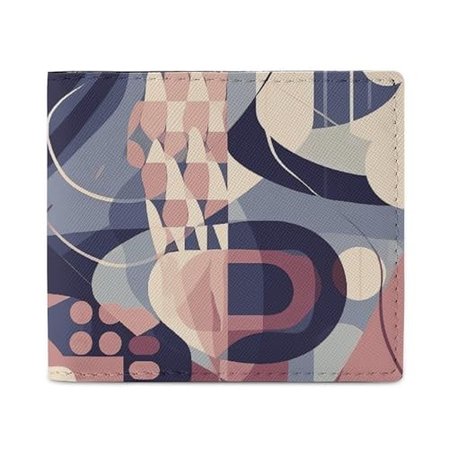 Abstrakte geometrische Linien, faltbare Geldbörse mit Ausweisfenster, schlankes Leder, einfacher Zugriff, kompakte Geldbörse für Männer und Frauen von LKHDS