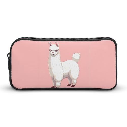 Alpaka-Llama-Federmäppchen, großes Fassungsvermögen, minimalistisches Federmäppchen, leicht und langlebig, kleine Aufbewahrungstasche für Bürobedarf, Organizer Alpaka-Llama-Federmäppchen, großes Fassungsvermögen, minimalistisches Federmäppchen, leicht und langlebig, kleine Aufbewahrungstasche für Bürobedarf, Organizer von LKHDS